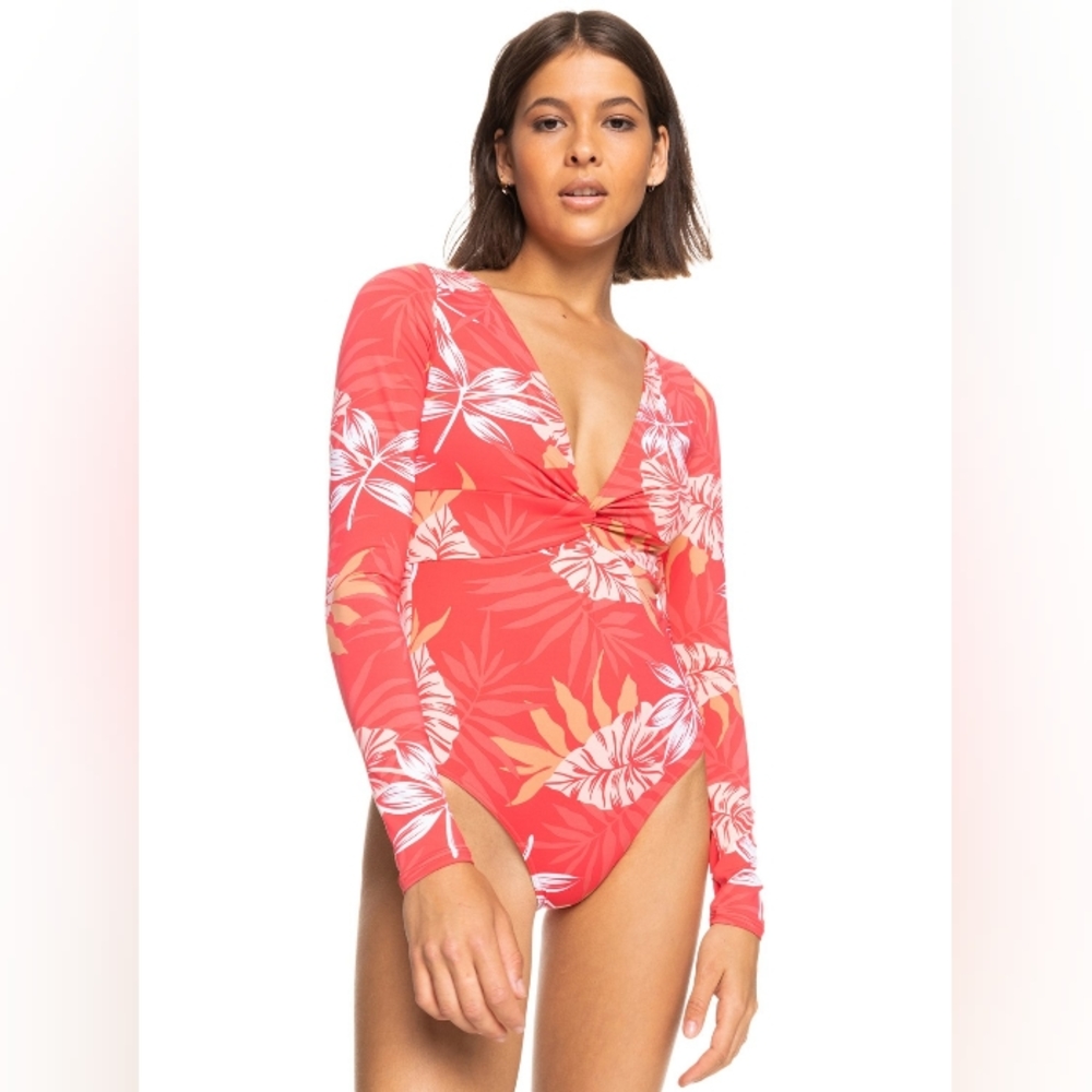 Roxy Twist Long Sleeve UPF 50 One-Piece Swimsuit